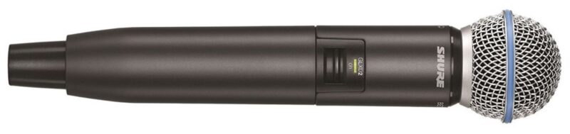 Thiết kế Micro cầm tay BETA 58A có vỏ kim loại màu đen, với logo Shure nổi bật ở phần thân