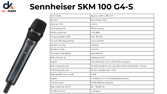 Micro hội thảo không dây Sennheiser SKM 100 G4-S