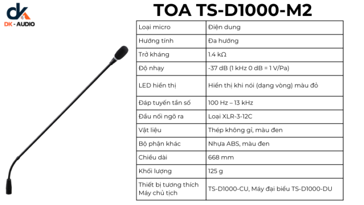 Micro hội thảo TOA TS D1000 M2